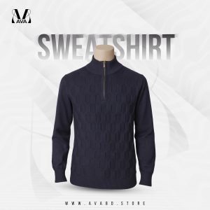 Royal Knit Half-Zip Winter Sweater -Deep Charcoal Grey