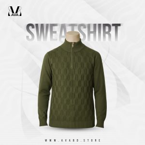 Olive Matrix Half-Zip Unisex Sweater
