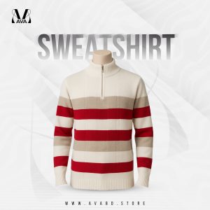 Nordic Stripe Half-Zip Winter Sweater Imported